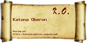 Katona Oberon névjegykártya